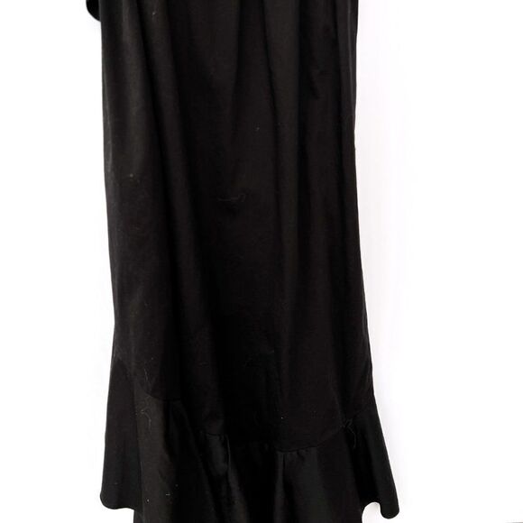 NWOT Adrianna Papell Black One Shoulder Tie Waist Ruffle High Low Hem Midi Dress - Picture 10 of 10